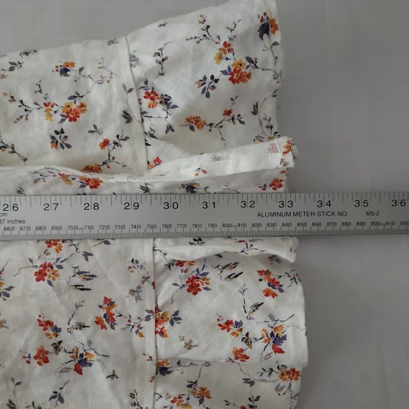 Reformation Carmelo Gabrielle Linen Floral Wrap Mini Dress Small - Picture 7 of 7